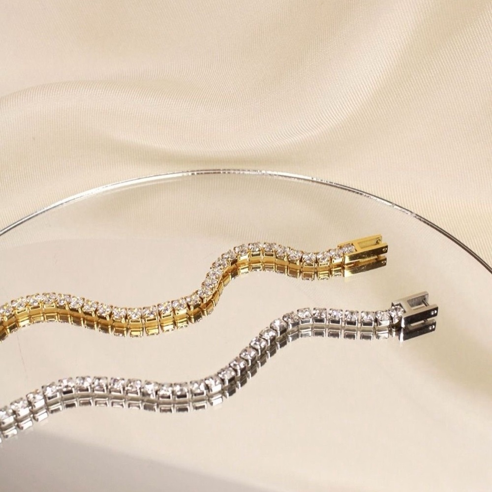 Gold and Silver Tennis Bracelets